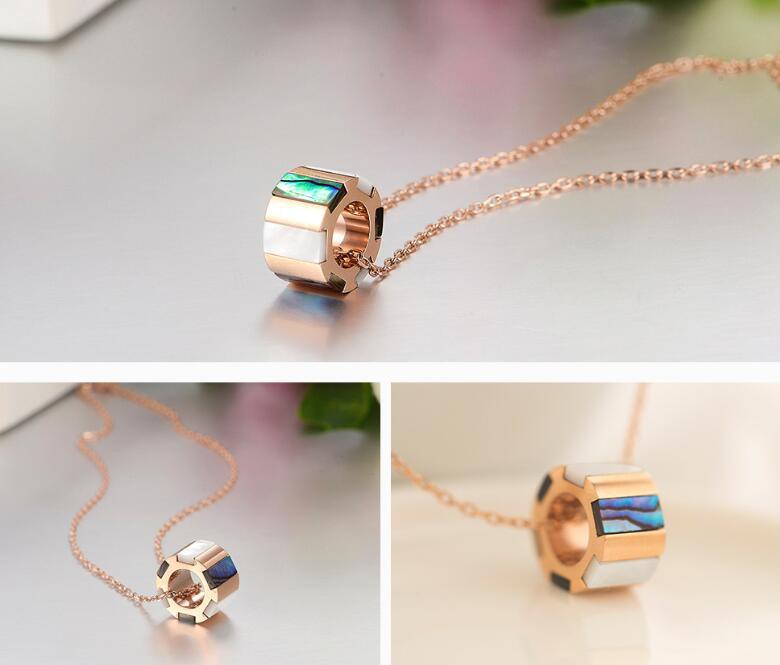 Geometric marble Stainless Steel Necklace