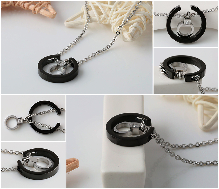 Fashion 2-ring necklace
