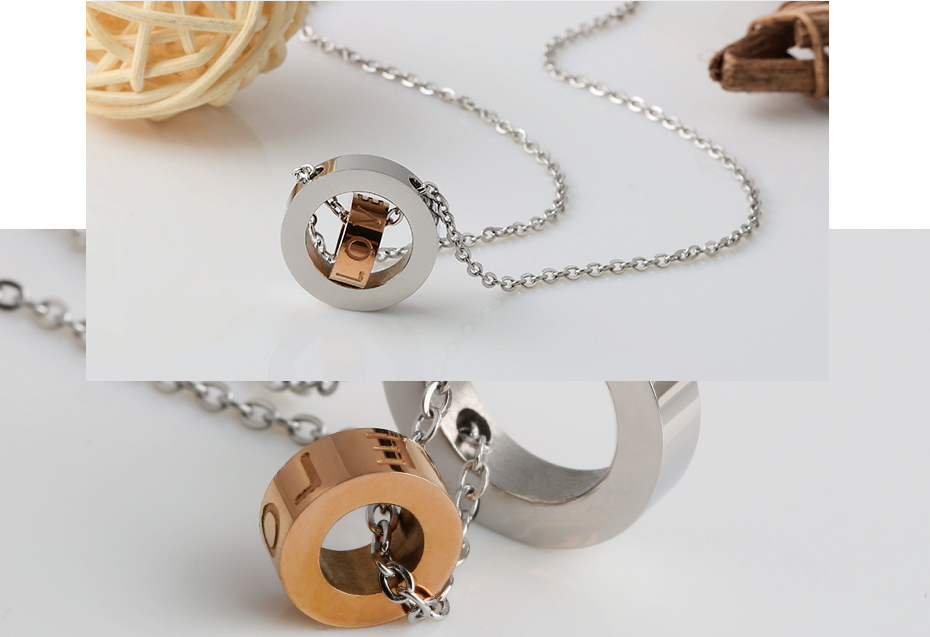 Size double ring necklace