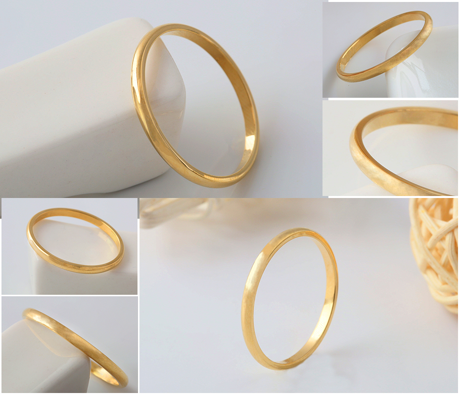 Stainless steel K gold ring