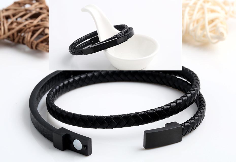 Multilayer braided magnet buckle bracelet