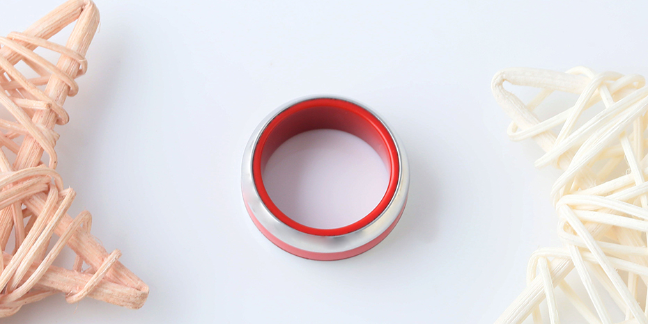 Red stainless steel ring