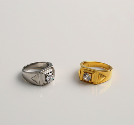 Stainless steel diamond ring