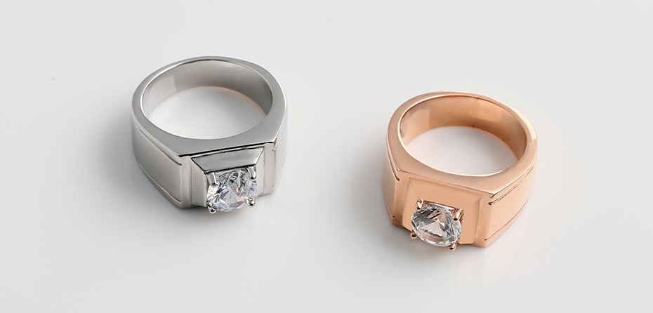 Stainless steel diamond ring