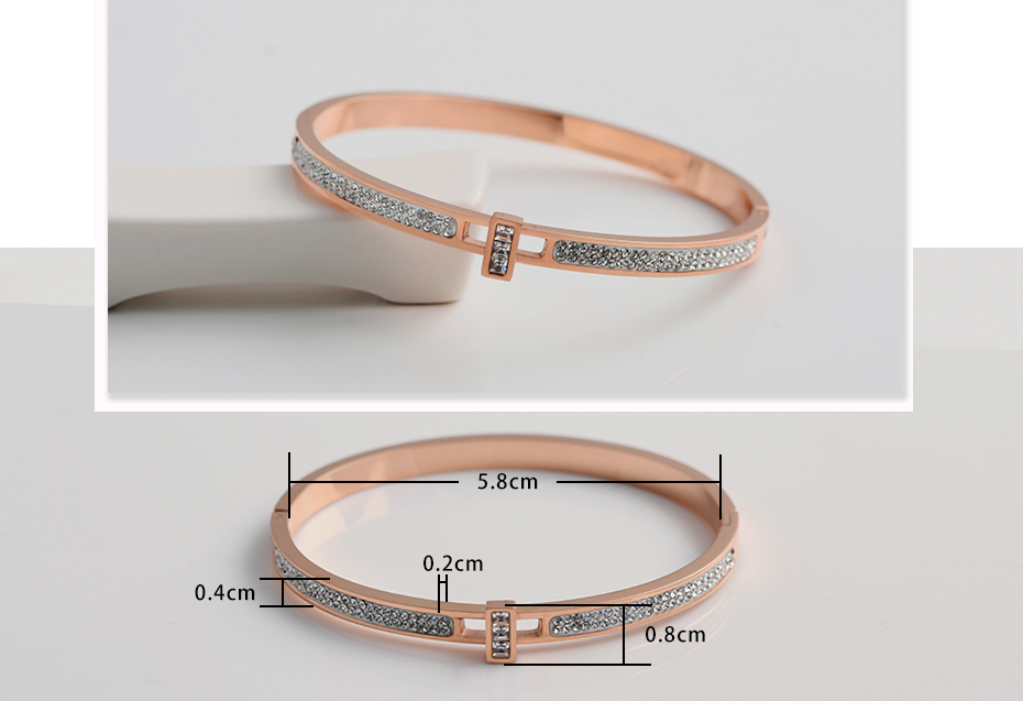 Titanium steel square diamond bracelet