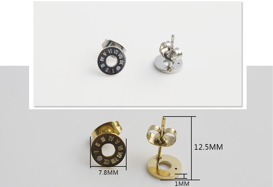 Roman numerals stud earrings