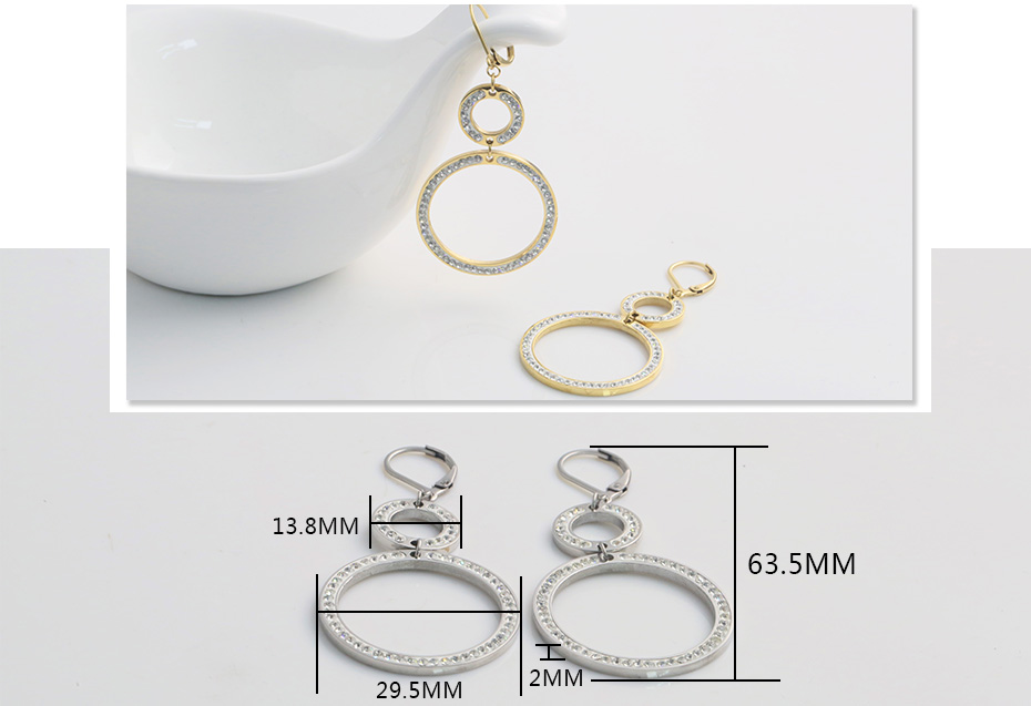Chain buckled diamond earrings