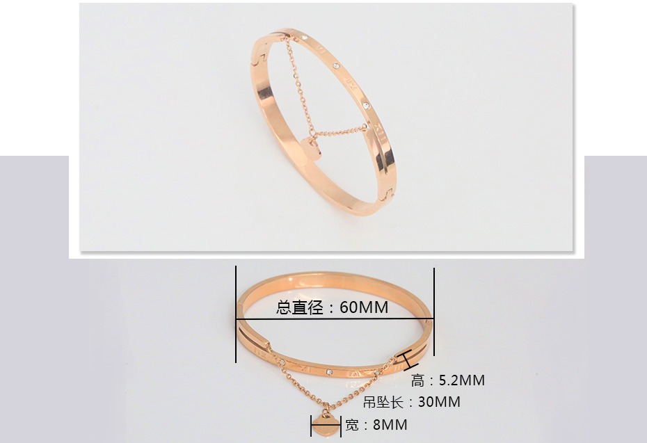 Korean version of the heart-shaped titanium steel bracelet