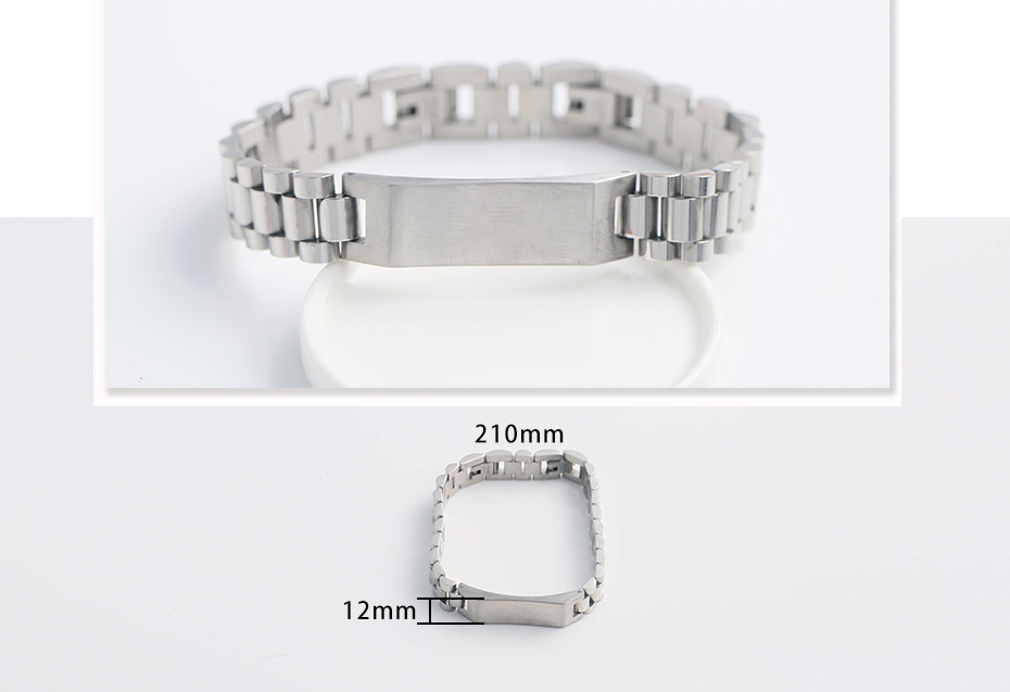 Simple stainless steel strap bracelet
