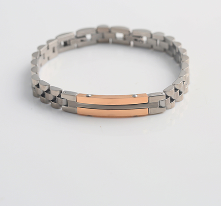 Curved rose gold titanium steel bracelet