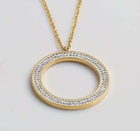 Trend round diamond necklace