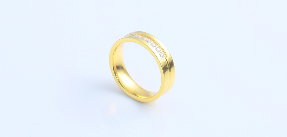 Trend 18k gold stainless steel ring