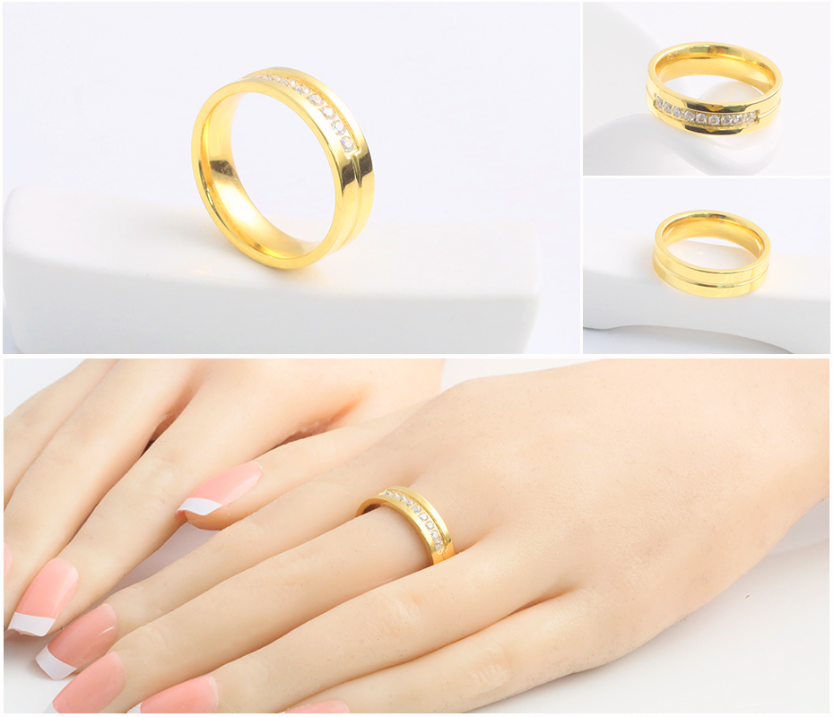 Trend 18k gold stainless steel ring
