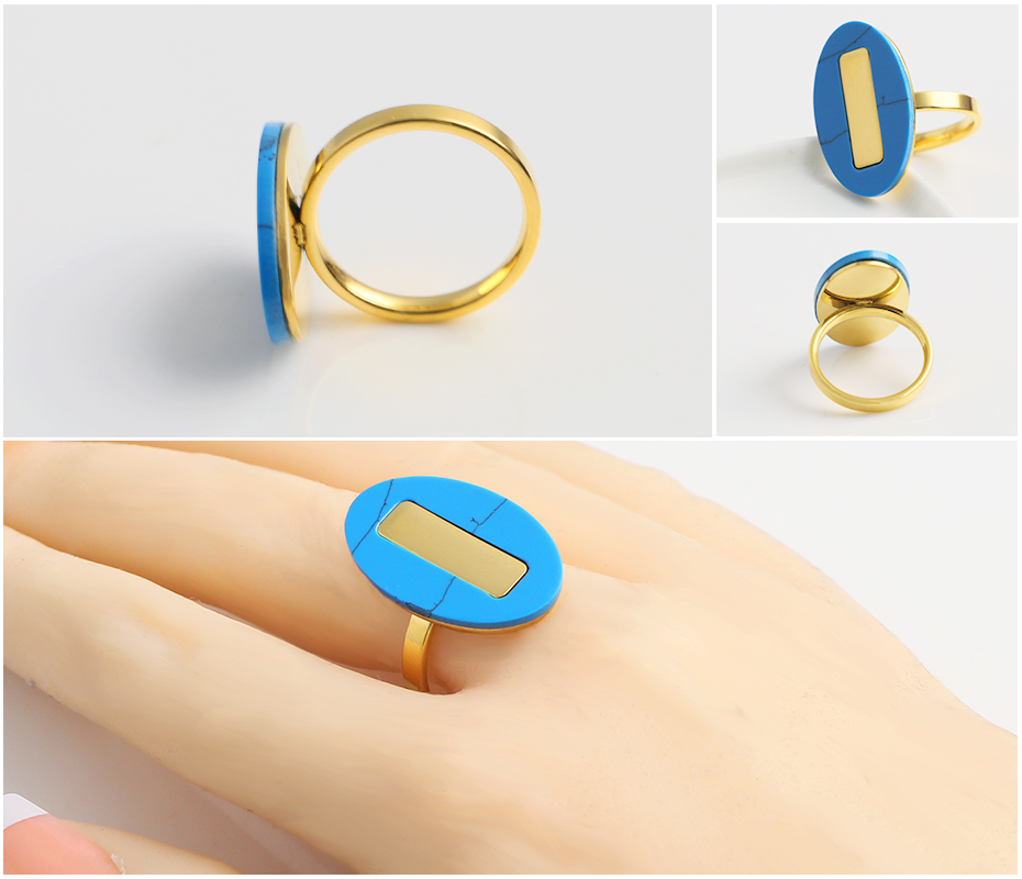 Oval blue ring