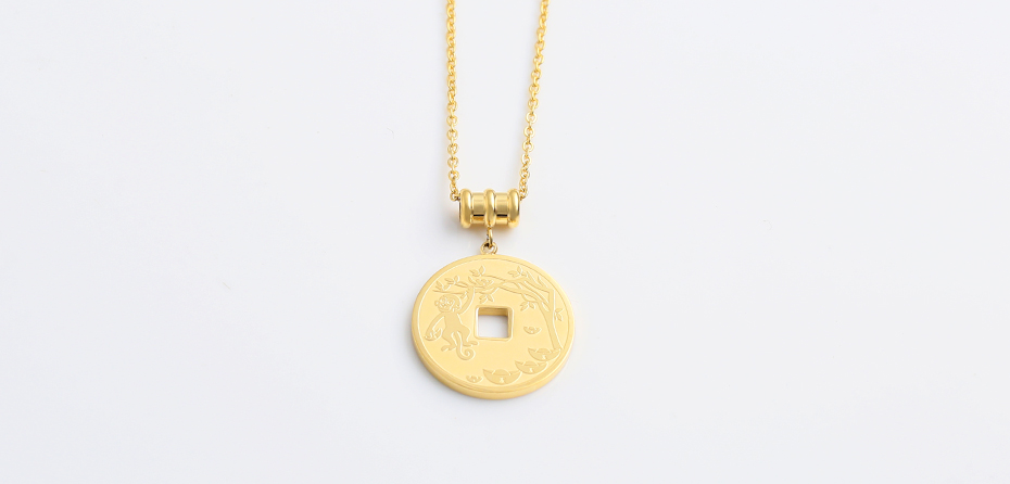 Monkey Shaped Coin Necklace