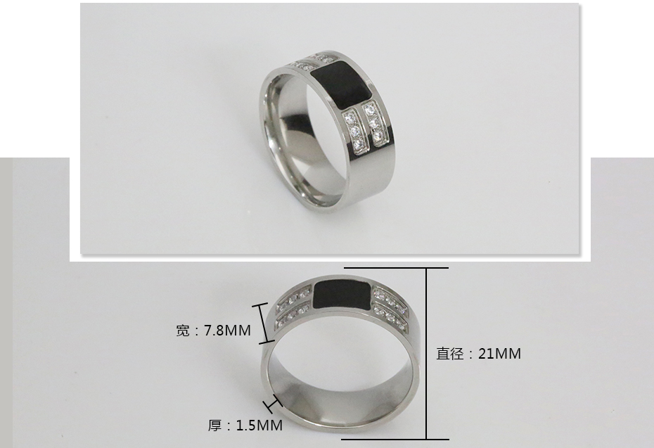 Ribbed square black diamond ring