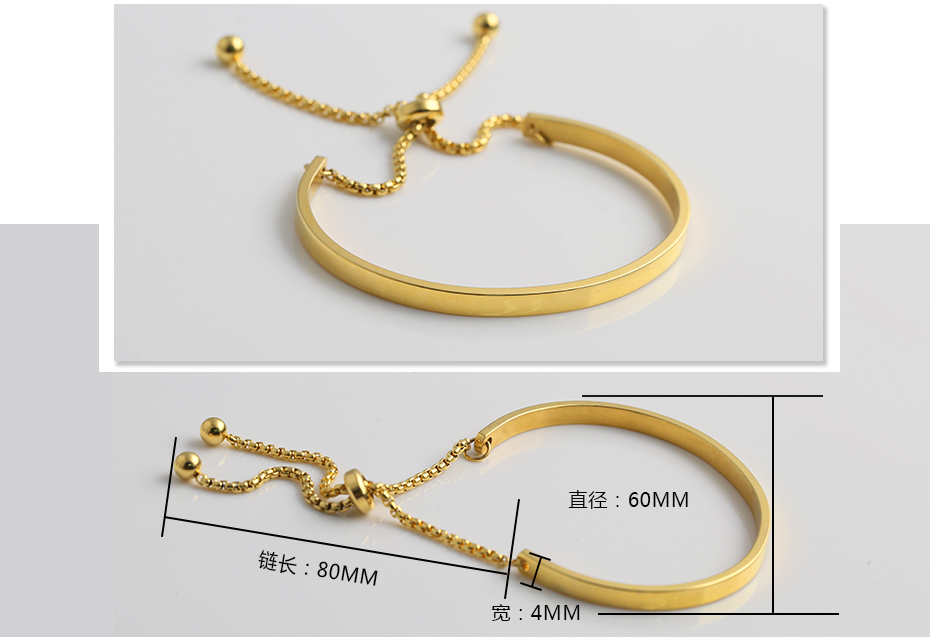 New 18k gold titanium steel bracelet chain