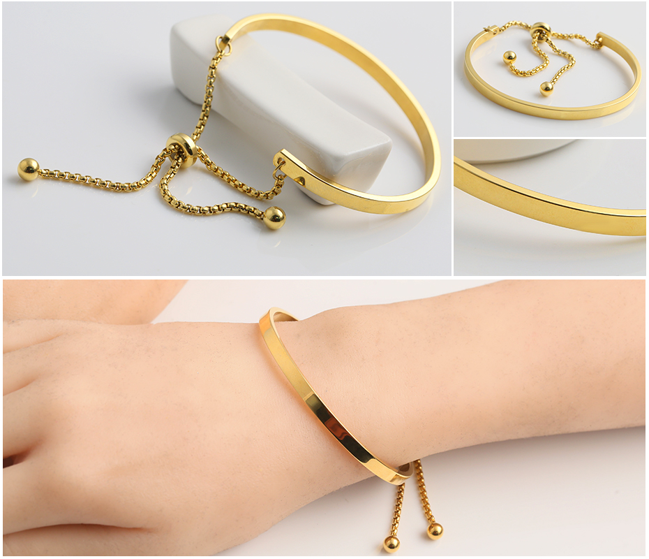 New 18k gold titanium steel bracelet chain
