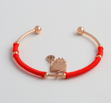 Fashion pig red rope bracelet