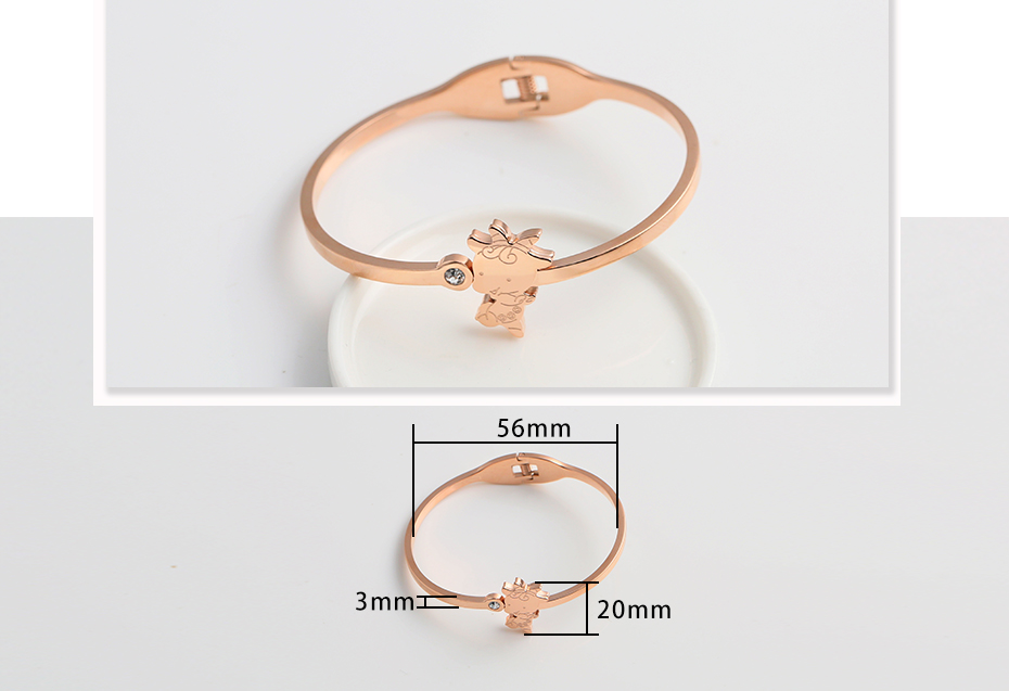 Sheep-shaped single diamond bracelet