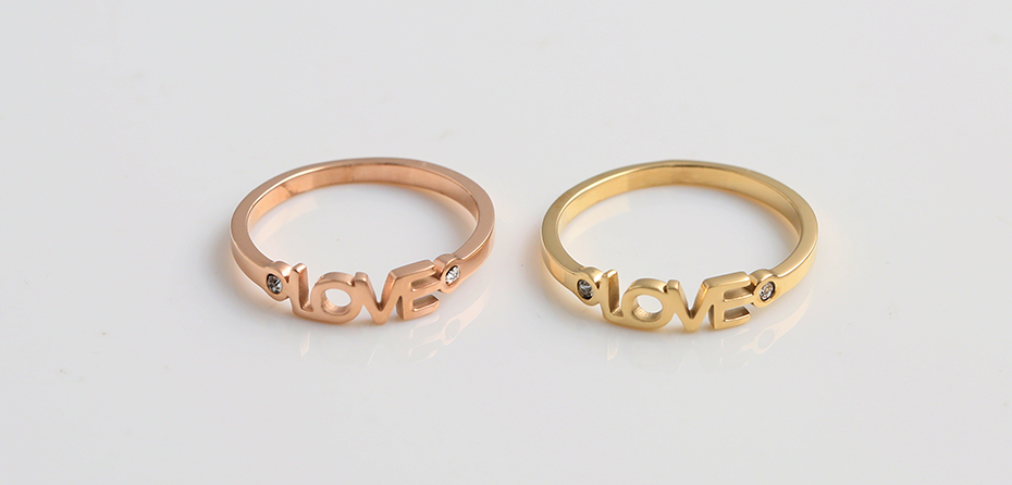 LOVE letter inlaid ring