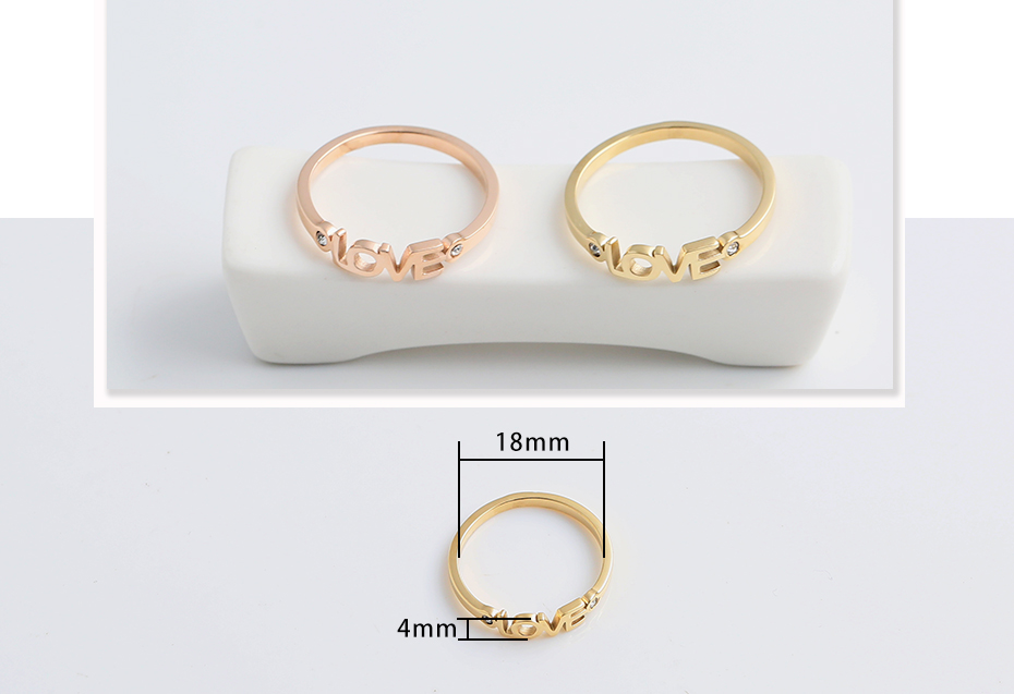 LOVE letter inlaid ring