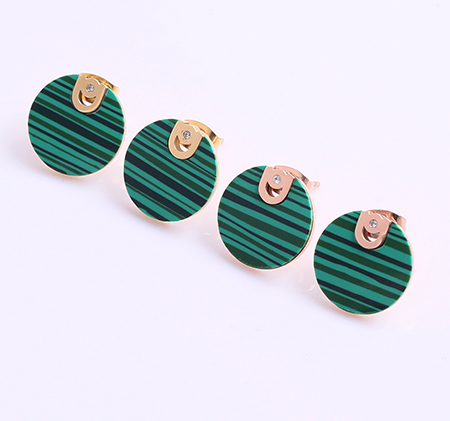 Green malachite earrings