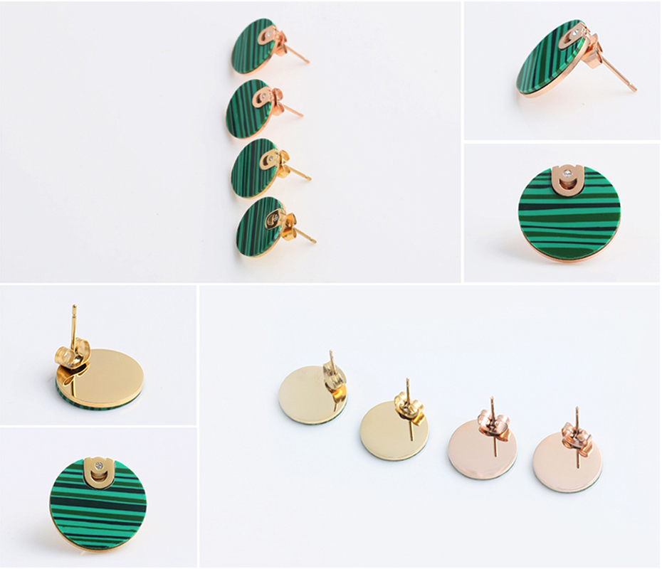 Green malachite earrings