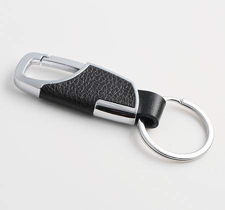 Black leather non-slip keychain