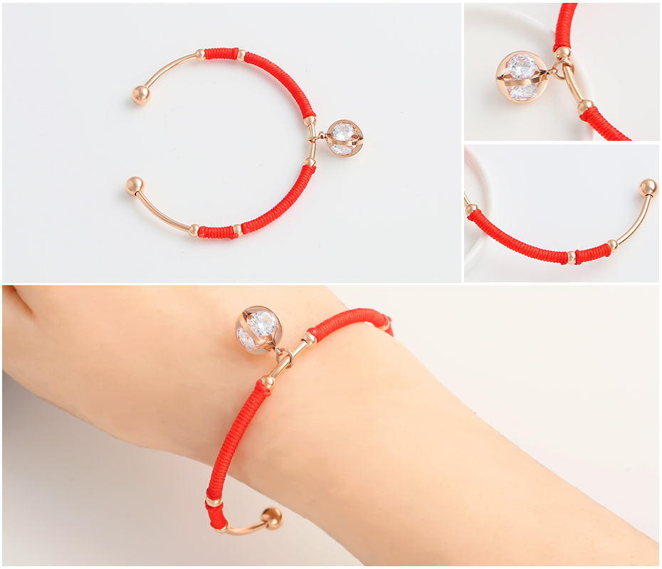 Stainless steel red rope bracelet