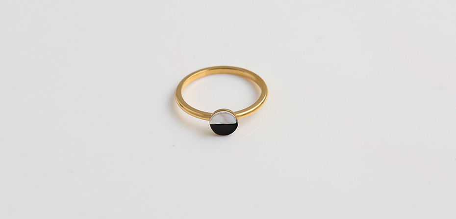 Simple style round stainless steel ring