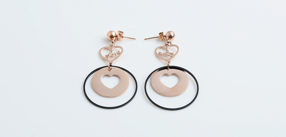 Fashion stainless steel heart earrings