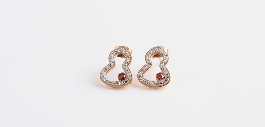 Gourd-shaped fashion hollow stainless steel earrings