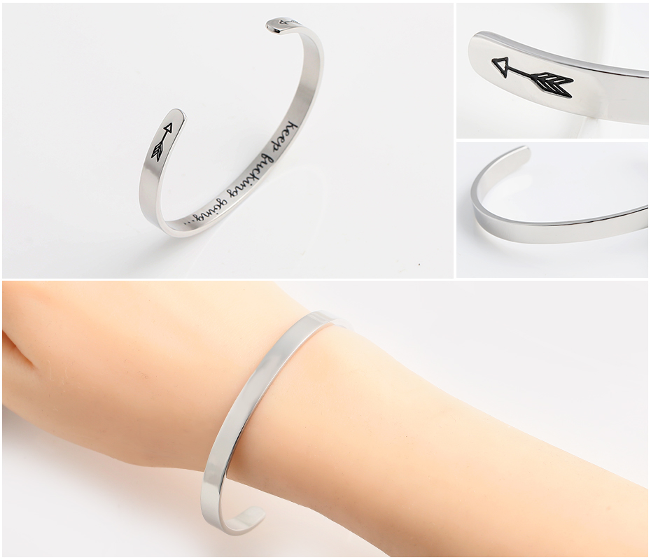 Fashion C-type stainless steel open bracelet