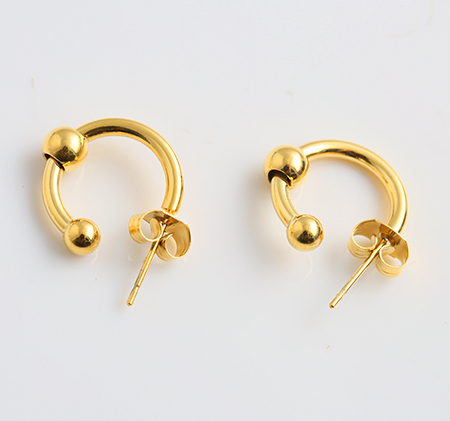 Stainless steel ring stud earrings