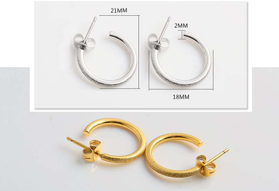 Stainless steel fashion ring stud earrings