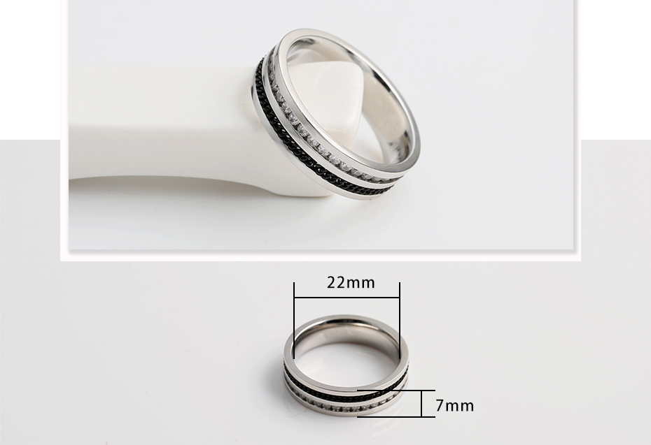 Half-drilled half-chain stainless steel ring