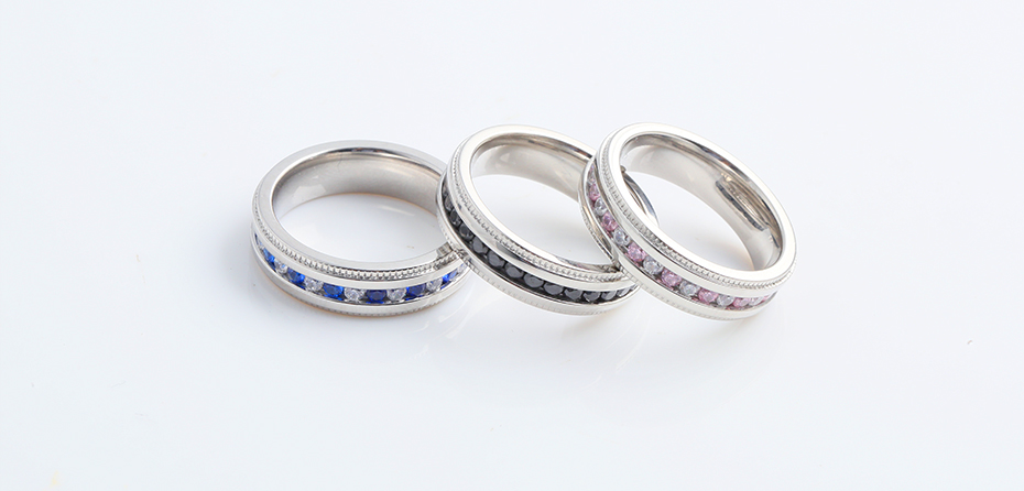 Women's fashion diamond-studded titanium steel ring