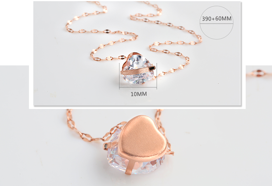 Fashion Titanium Steel Heart Necklace