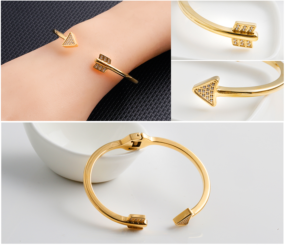 Arrow-shaped opening style bracelet