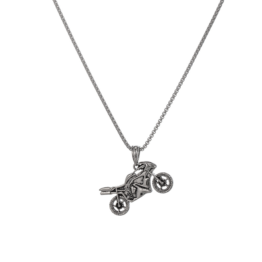 Hip Hop Personality Motorcycle Pendant Long Sweater Chain Necklace